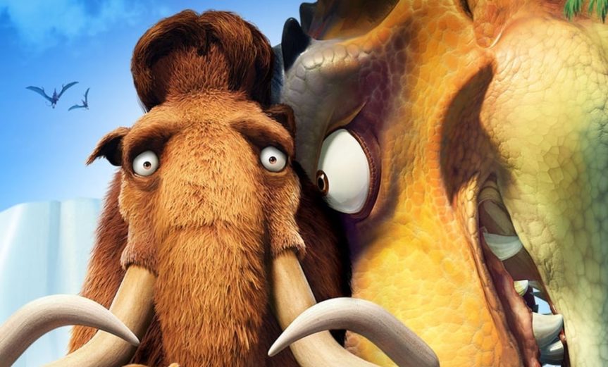 Poster for the movie "Ice Age: Dawn of the Dinosaurs"