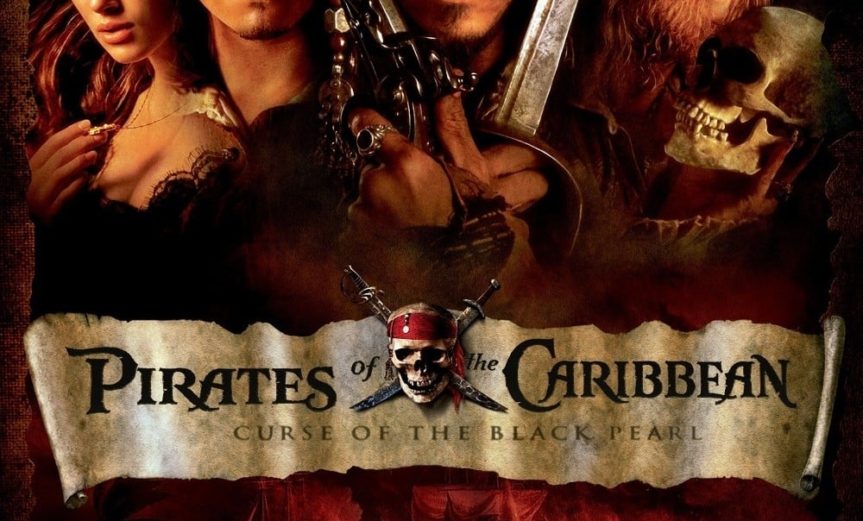 Poster for the movie "Pirates of the Caribbean: The Curse of the Black Pearl"