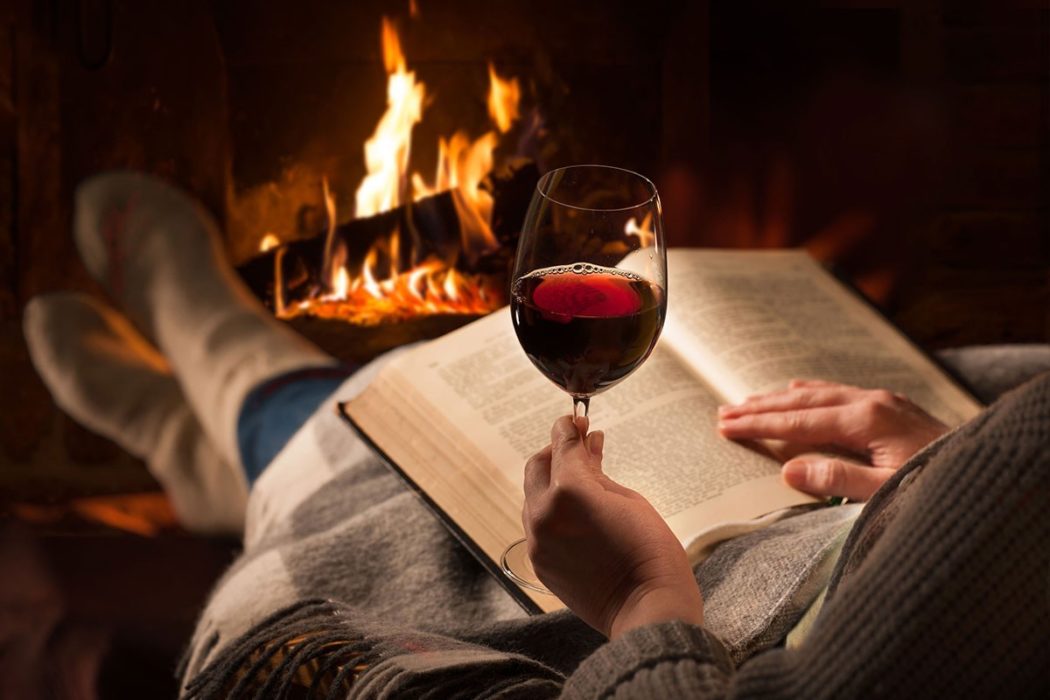 Wine, Book, Fire